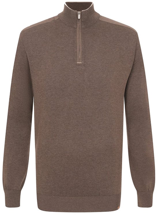 Paul & Shark Half zip trui taupe