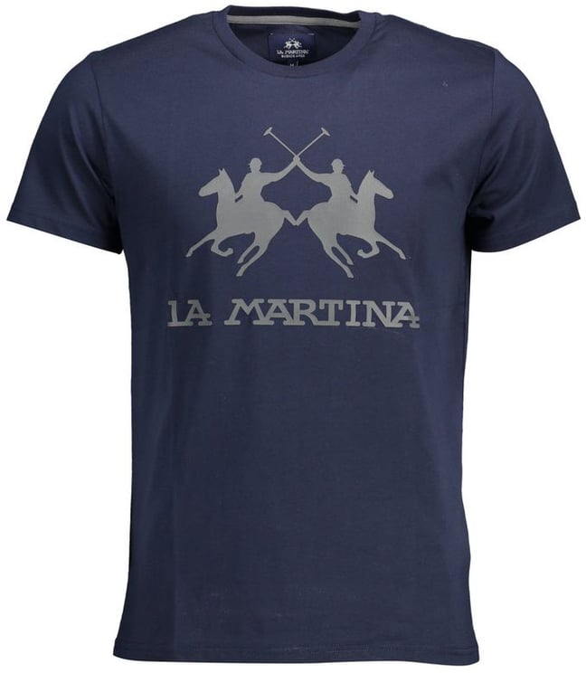 La Martina La Martina Chic Crew Neck Cotton Tee in Blue