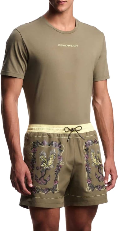 Emporio Armani Cards Print Tee Green