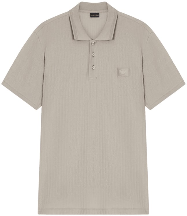 Emporio Armani Satin Label Patch Beach Polo Taupe