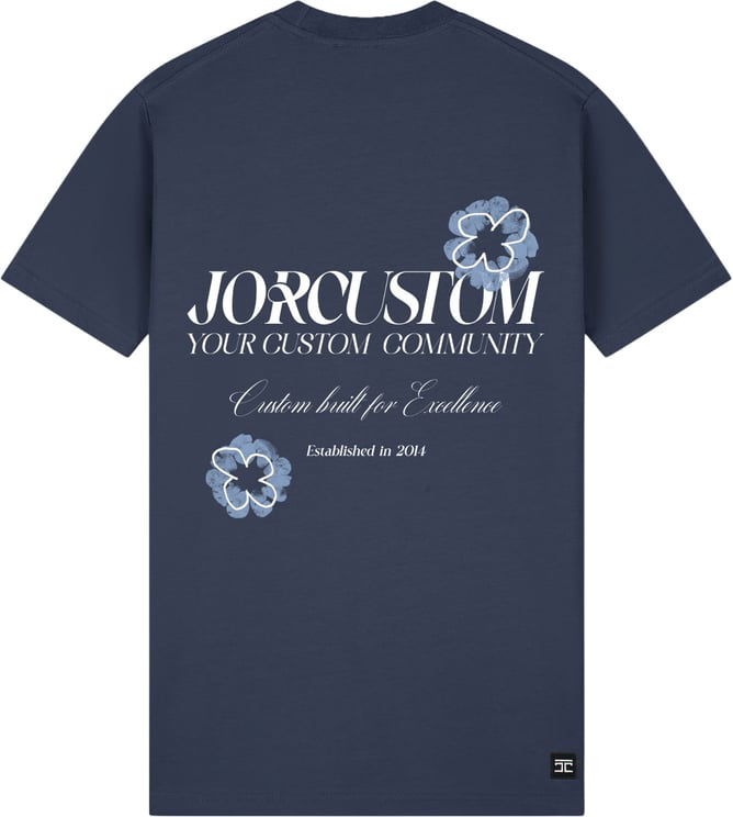 JORCUSTOM Flowers Slim Fit T-Shirt blue