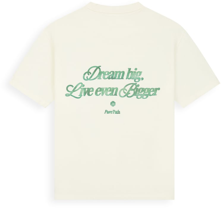 Pure Path Dream Big Quote T-shirt ecru