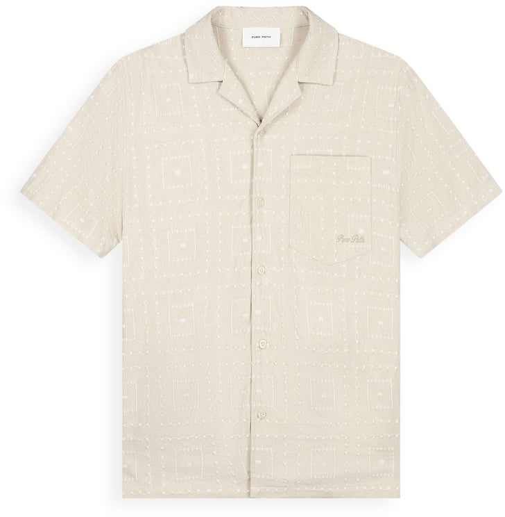 Pure Path Squares Shortsleeved Shirt sand