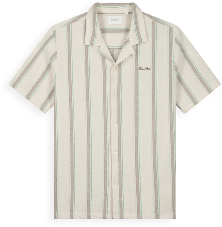 Pure Path Striped Shortsleeved Shirt ecru