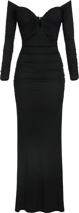 Elisabetta Franchi Red Carpet Dress In Crêpe Jersey With Drapes