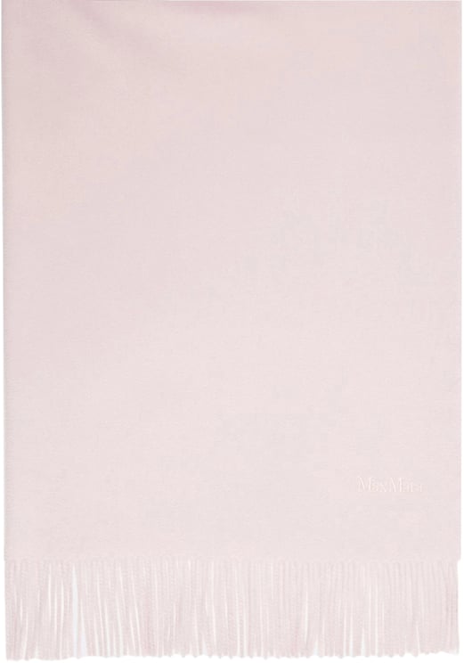 Max Mara Pink Baci Soft Light Fringed Scarf