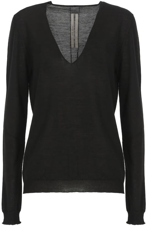 Rick Owens Black V Neck Fitted Top