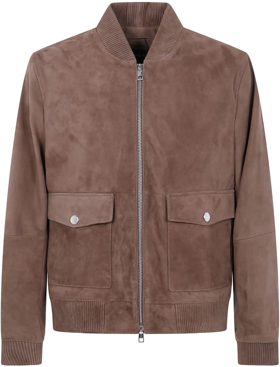 Michael Kors Brown Soft Goat Skin Bomber Jacket