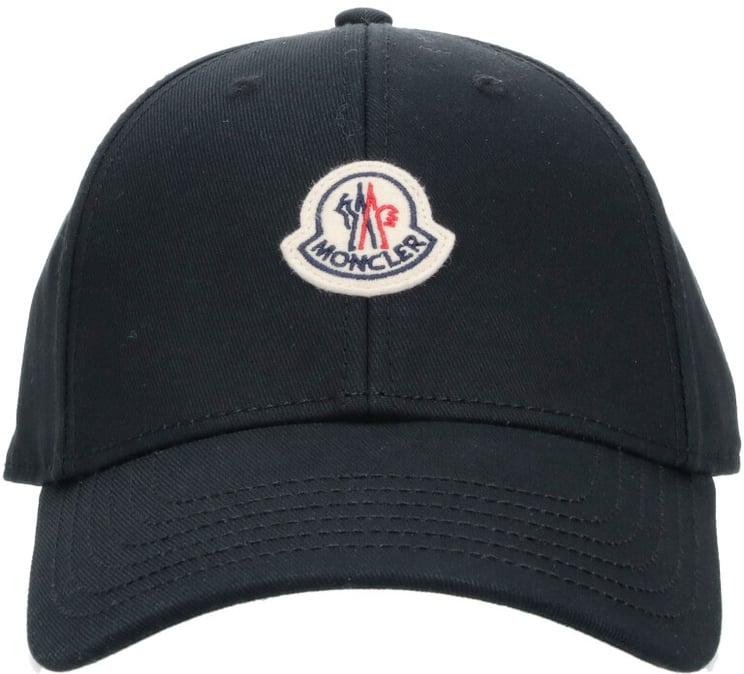 Moncler Black Curved Brim Curved Logo Cap
