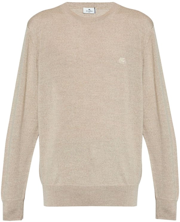 Etro Crew Neck Neutral Beige Wool Sweater