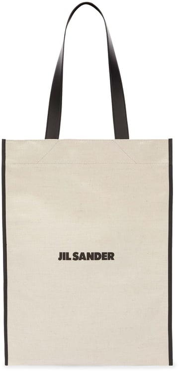Jil Sander Beige Shopping Rectangular Canvas Tote