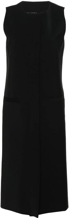 Alberta Ferretti Black Gilet Sleeveless Long Wool Gilet