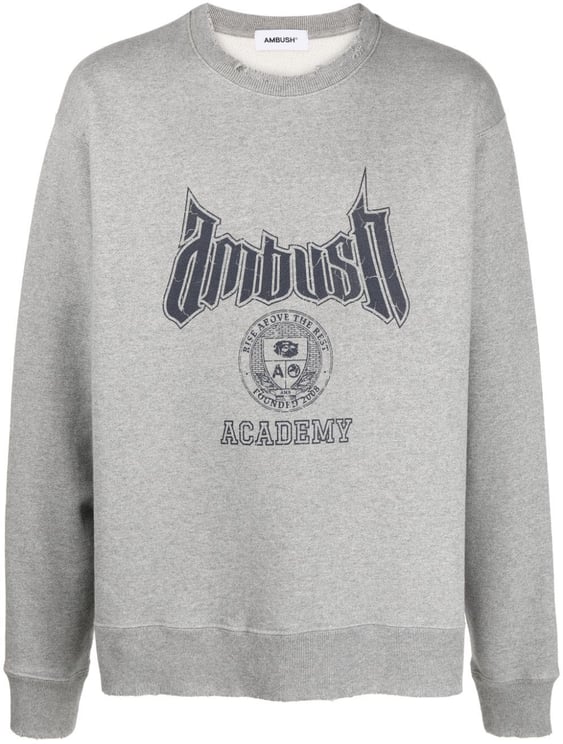 AMBUSH Heather Grey Academy Graphic Cotton Sweatshirt