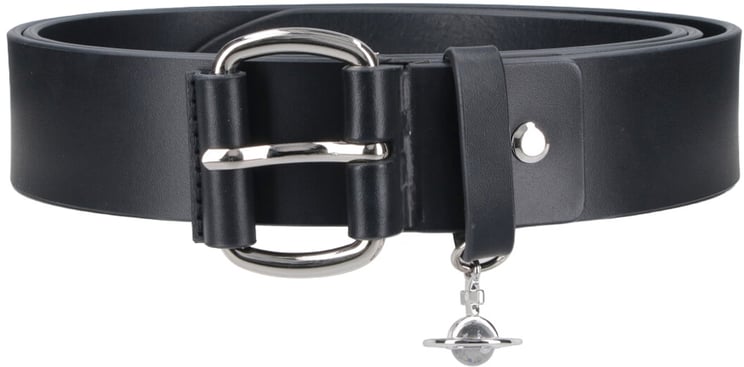 Vivienne Westwood "New Wide Alex Charm" Belt – Black