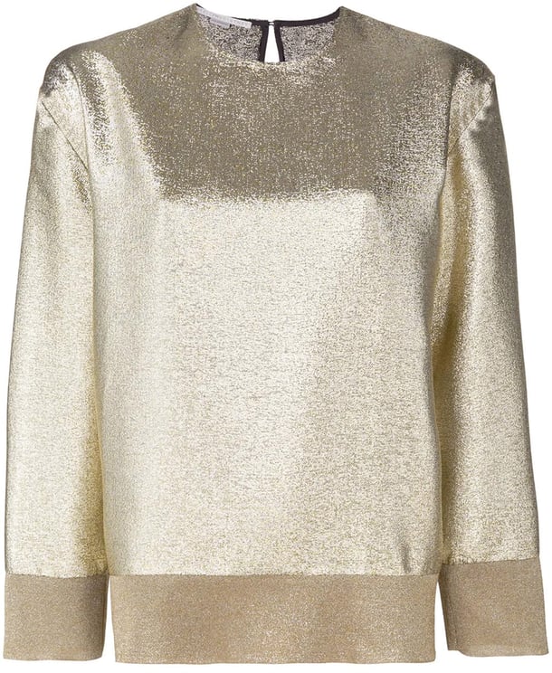 Stella McCartney Gold Boxy Metallic Metallic Sweater