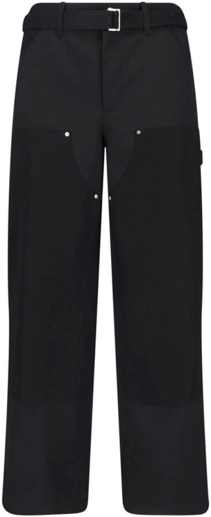 Sacai Double Knee Pants Sacai X Carhartt Wip With Belted Mid-Rise