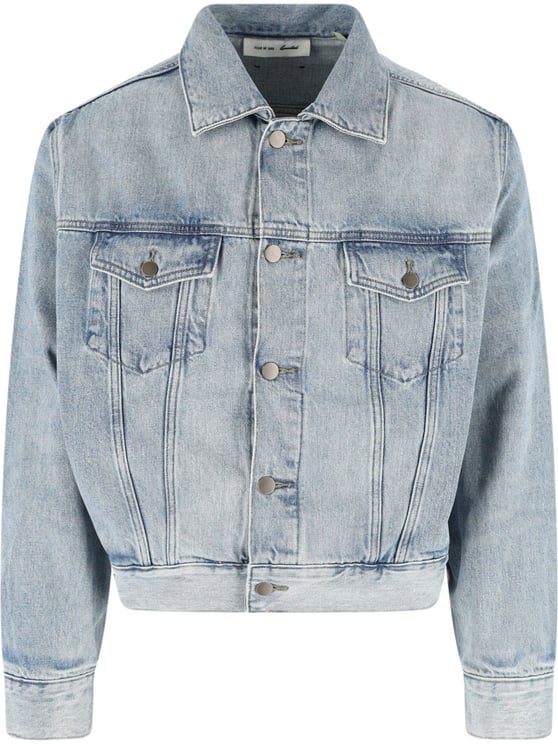 Fear of God Light Washed Cropped Denim Jacket With Classic Collar