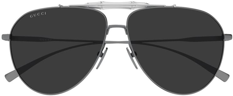 Gucci Pilot Sunglasses With Bamboo Detail And Gunmetal Frame