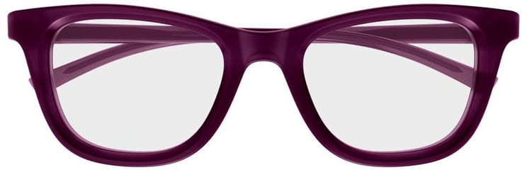 Gucci Rectangular Eyeglasses In Deep Violet With Gold Accents