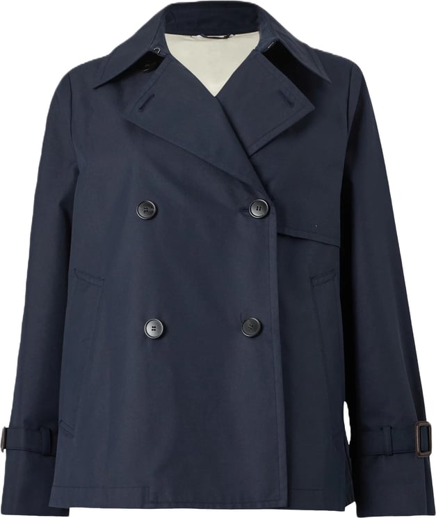 Max Mara Navy Blue Cotton Blend Rain Jacket