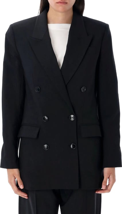 Isabel Marant Black Jevima Double-Breasted Wool Blend Jacket