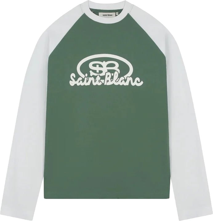 Saint Blanc Blend logo raglan green/white
