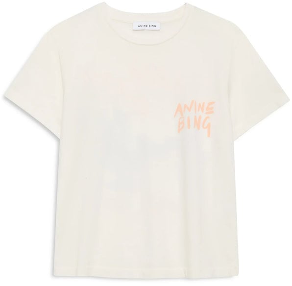 Anine Bing t-shirt cream logo