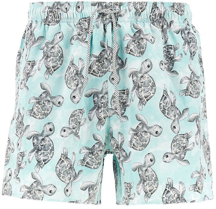 Emporio Armani Turtle Print Swim Aqua