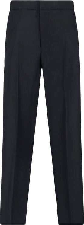 Maison Margiela Black Mid-Rise Virgin Wool Tailored Trousers