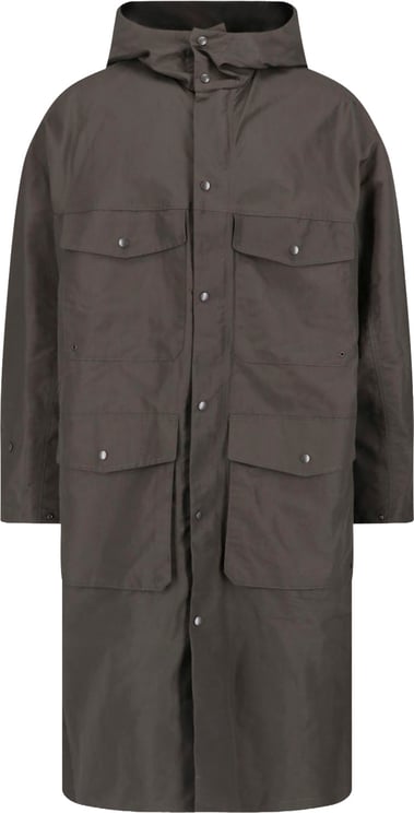 Lemaire Brown Long Straight Utilitarian Hooded Jacket