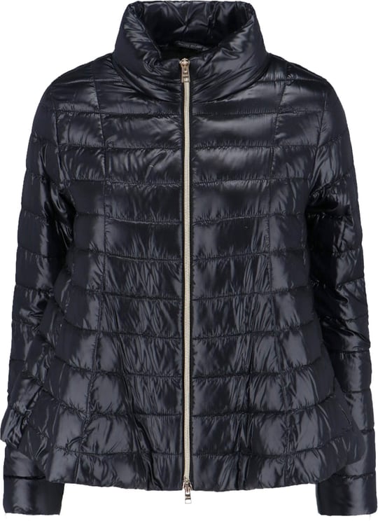 Herno Tailored Black Jacket With High Collar And Zipper Closure