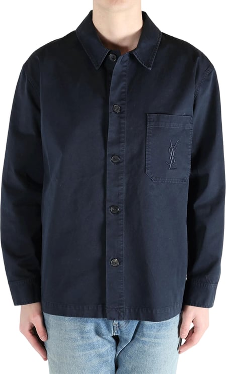 Saint Laurent Midnight Blue Cassandre Boxy Overshirt
