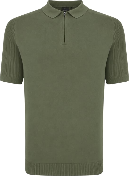Genti Polo Half Zip Green