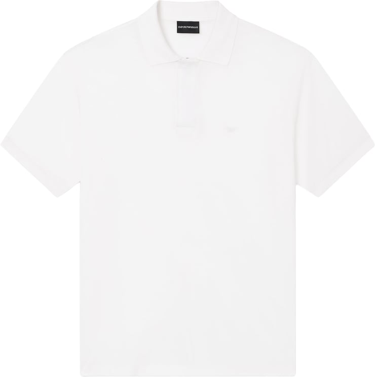 Emporio Armani Travel Lyocell Zip Polo White