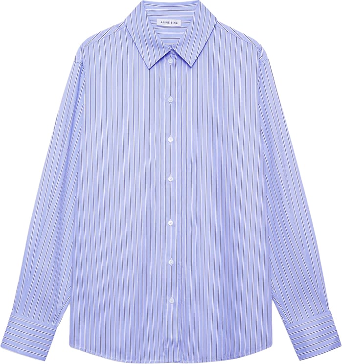 Anine Bing shirt blue stripe essie