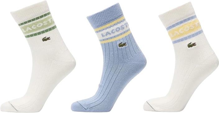 Lacoste sokken 3 pack wit blauw