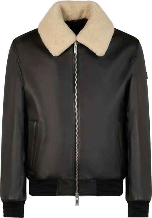 Moose Knuckles Toba Bomber Leather Jacket Black