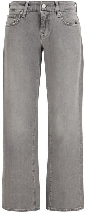 7 For All Mankind 7FOR Gray Cotton Straight-Leg Jeans