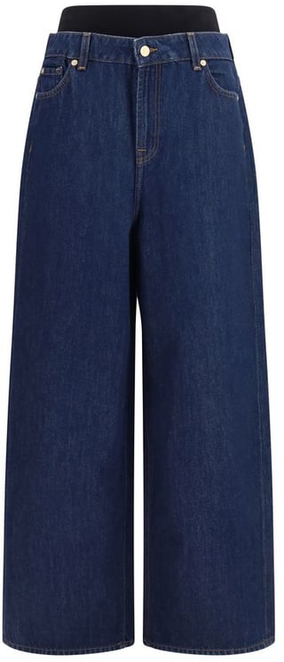 7 For All Mankind 7FOR Blue Cotton Relaxed Fit Jeans