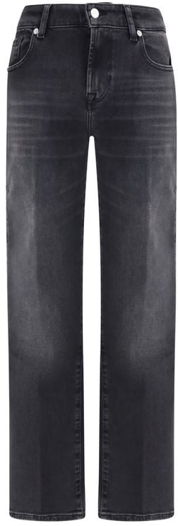 7 For All Mankind 7FOR Black Cotton Straight-Leg Jeans