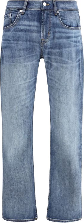 7 For All Mankind 7FOR Blue Cotton Straight-Leg Jeans