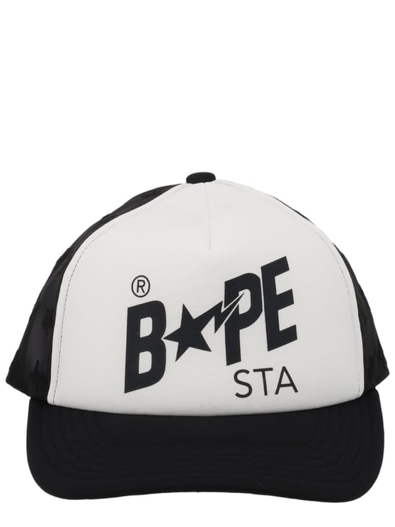 A BATHING APE White Mesh Back Star Hat