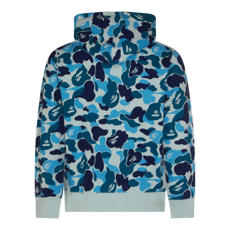 A BATHING APE Camo Print Hoodie With Graphic Logo And Front Pocket