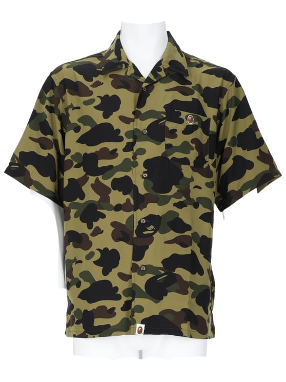 A BATHING APE Camouflage Patch Logo Short-Sleeve Shirt