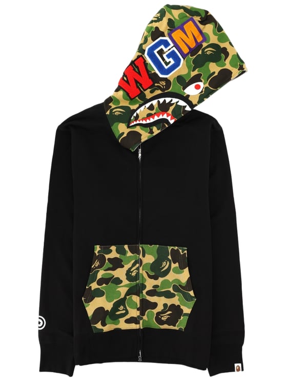 A BATHING APE Black Camouflage Full Zip Sweatshirt