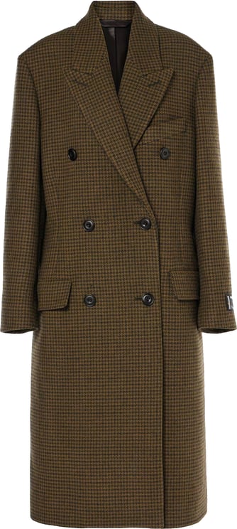 Acne Studios Acne Studios Checked Double-Breasted Wool Blend Coat