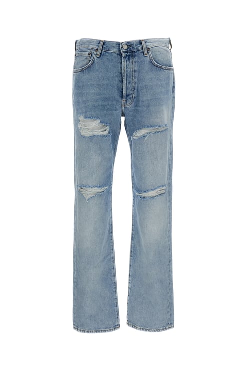 Acne Studios Sky Blue Relaxed Fit Distressed Jeans
