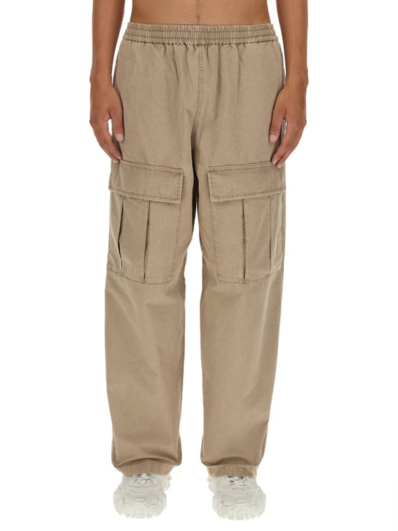 Acne Studios Relaxed Fit Beige Casual Pants With Elastic Waistband