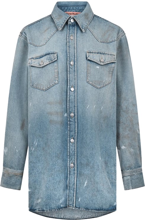 Acne Studios Karty Distressed Denim Overshirt