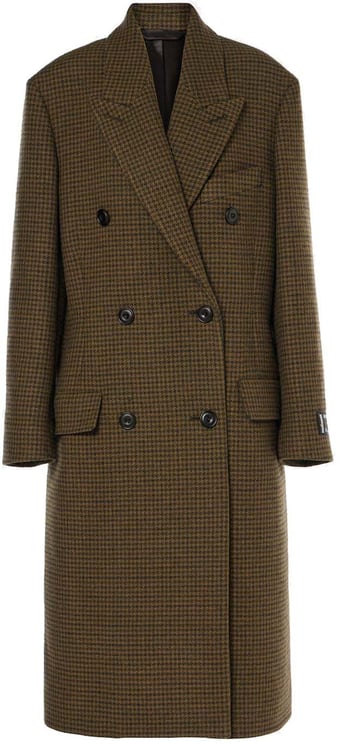 Acne Studios Acne Studios Checked Double-Breasted Wool Blend Coat